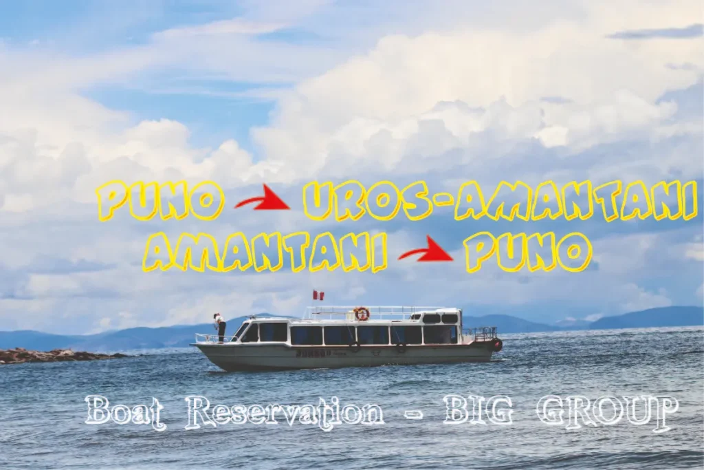 Servicio de transporte en lancha de Puno hacia Uros, Uros hacia Amantani, Amantani hacia Puno.